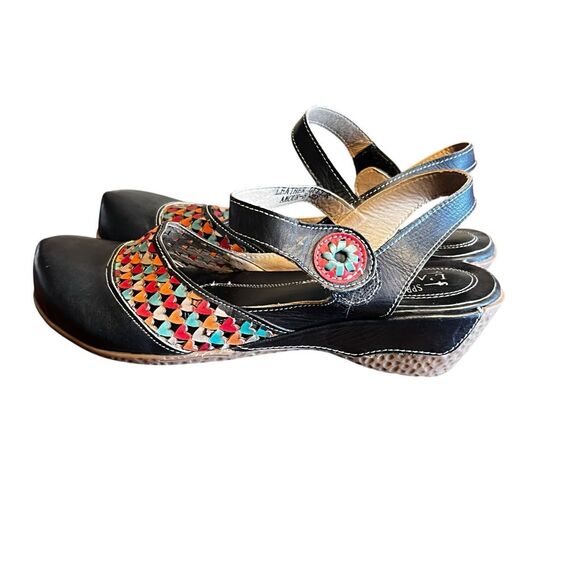 L' Artiste Spring Step Womens 9(40) Shoes Amour hearts Mary Jane Wedge Sandals - Picture 1 of 6